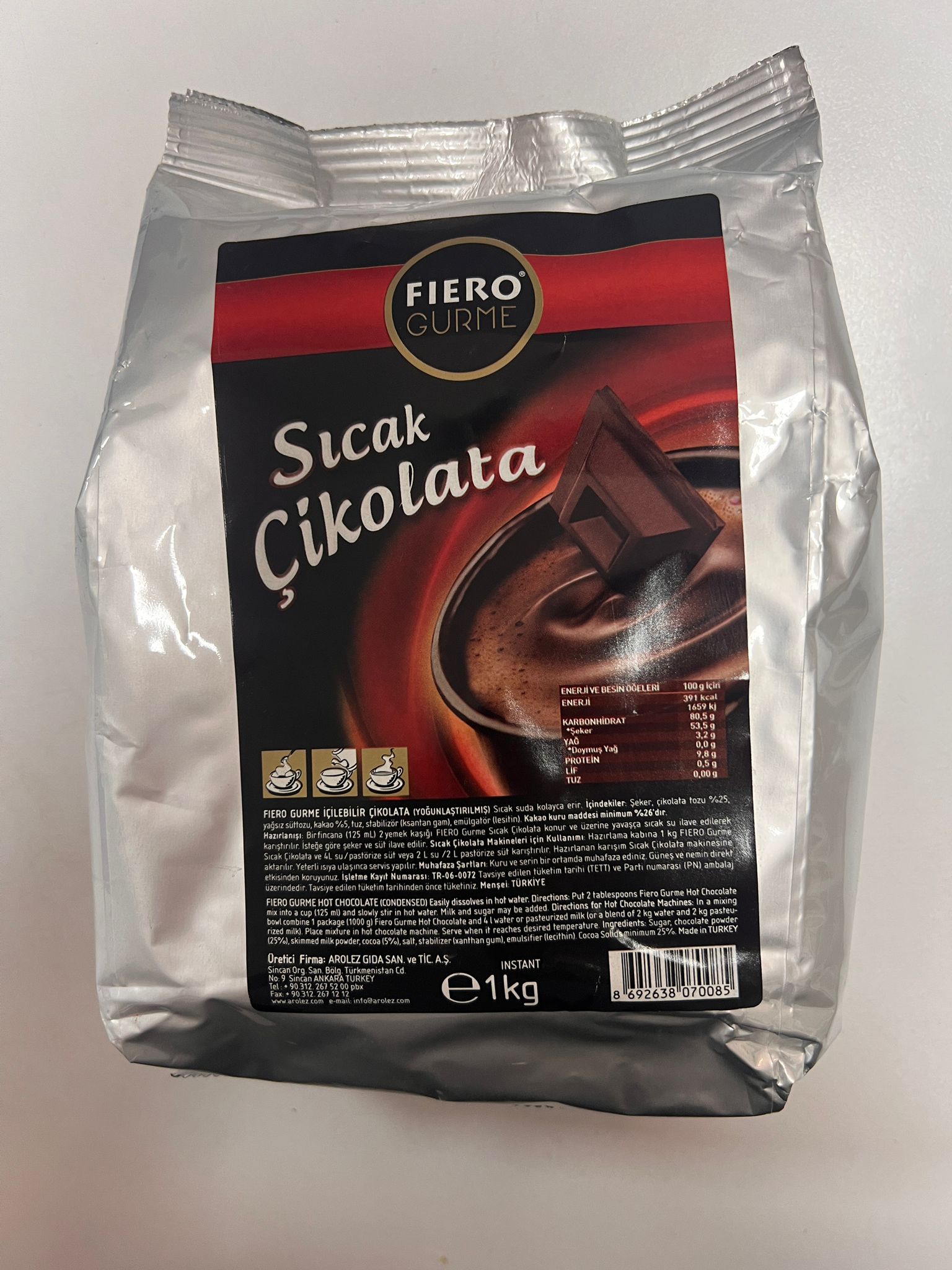 Fıero sıcak çikolata 1000 gr